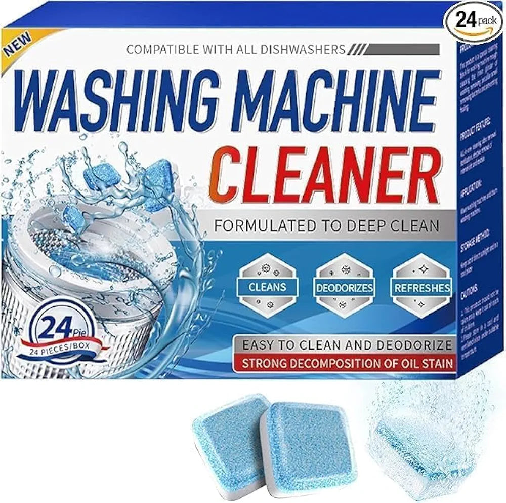 Washing Machine Cleaner & Descaling Tablets – 24 Pack | Deep Drum & Tub Cleaner