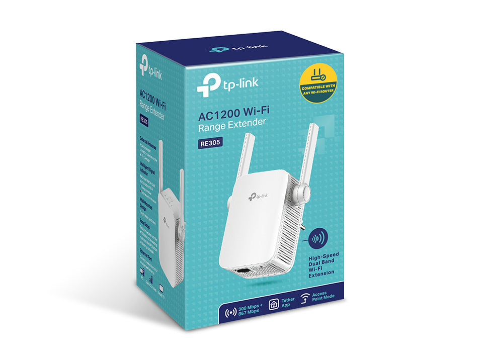 TP-Link RE305 AC1200 Wi-Fi Range Extender – Dual-Band 300Mbps + 867Mbps