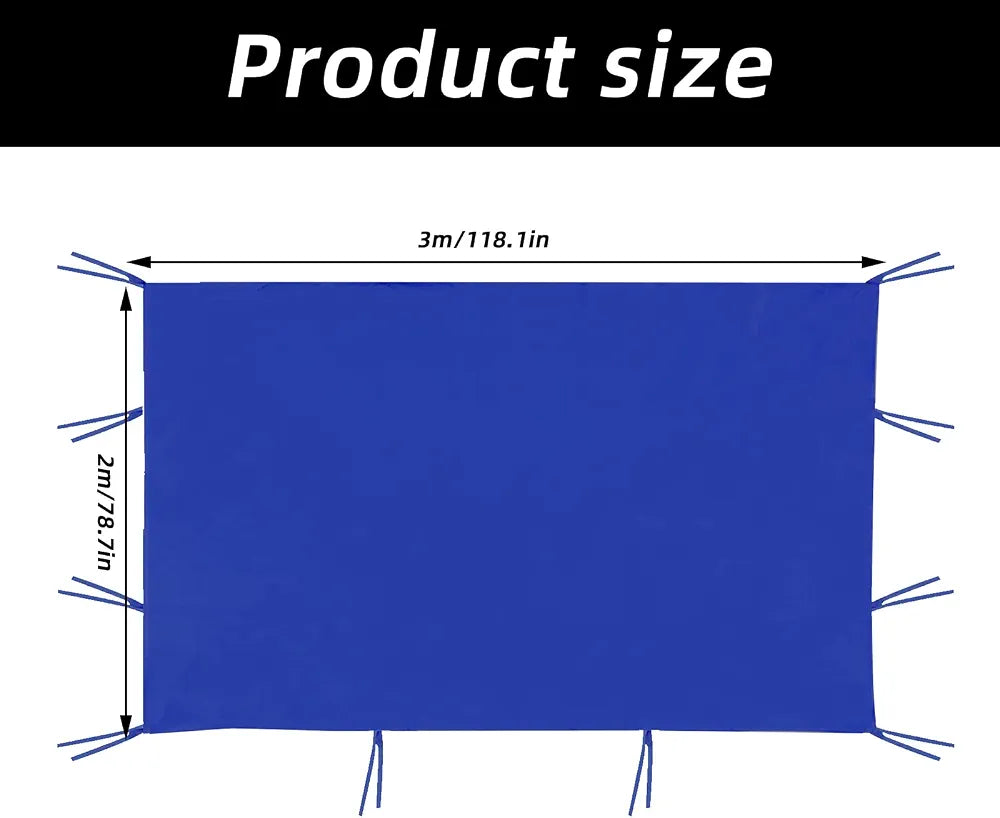 3m × 2m Gazebo Side Panel – Replacement Canopy Sidewall, Windproof Sunshade Tent Wrap Cloth