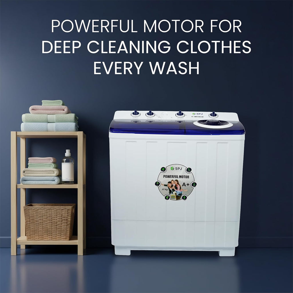 SPJ 7KG Twin Tub Washing Machine – Semi-Automatic Twin Tub Washer for Home Laundry