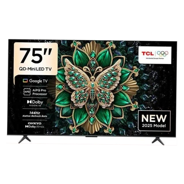 TCL 75 Inch QD-MiniLED QLED 4K Google TV | 75C6K | 312 Zones High HDR ONKYO 2.1 Hi-Fi | Ultra Slim