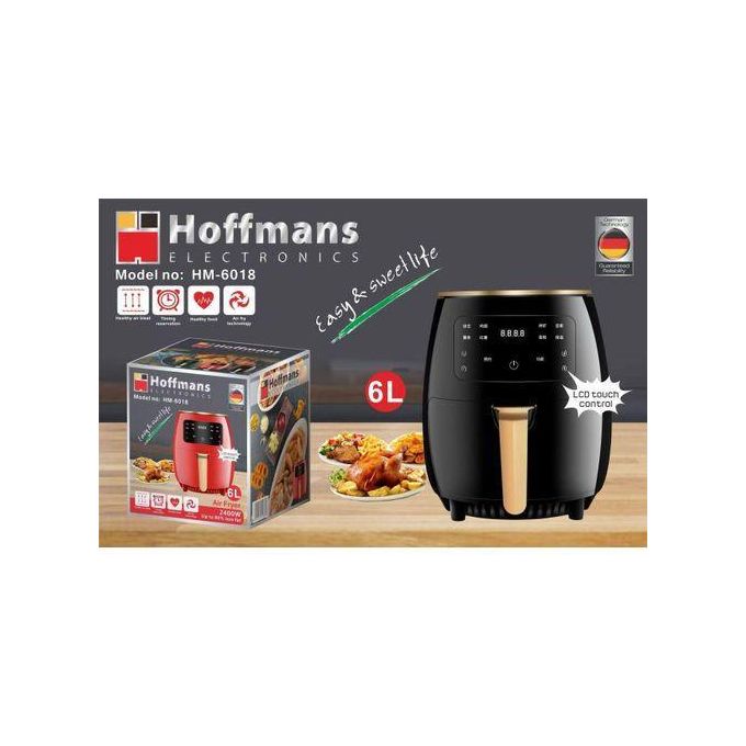 Hoffmans HM-6018 6L Digital Air Fryer – 2400W Touch Screen, Oil-Free Healthy Cooking