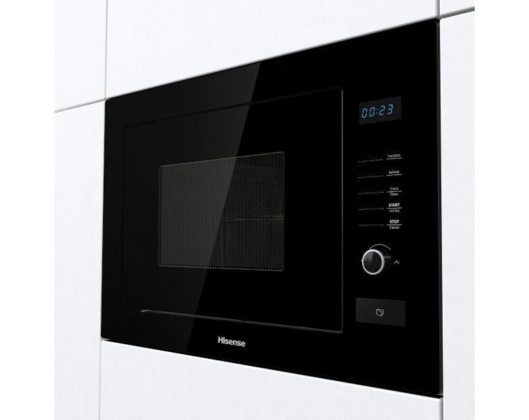 Hisense 25L Built-In Solo Microwave Oven – 900W Black Glass