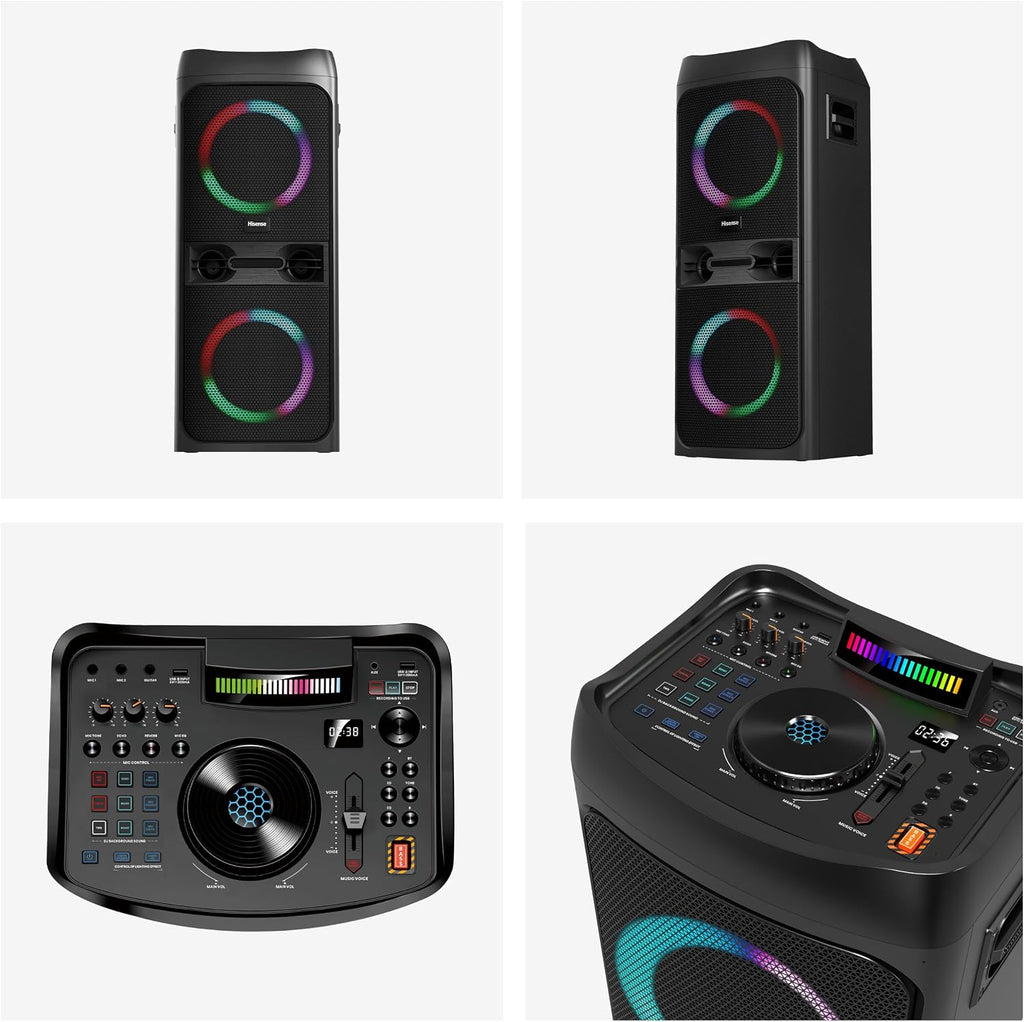 Hisense HP300 400W DJ Party Speaker – RGB Lights, Karaoke, Bass Boost & Bluetooth 5.0