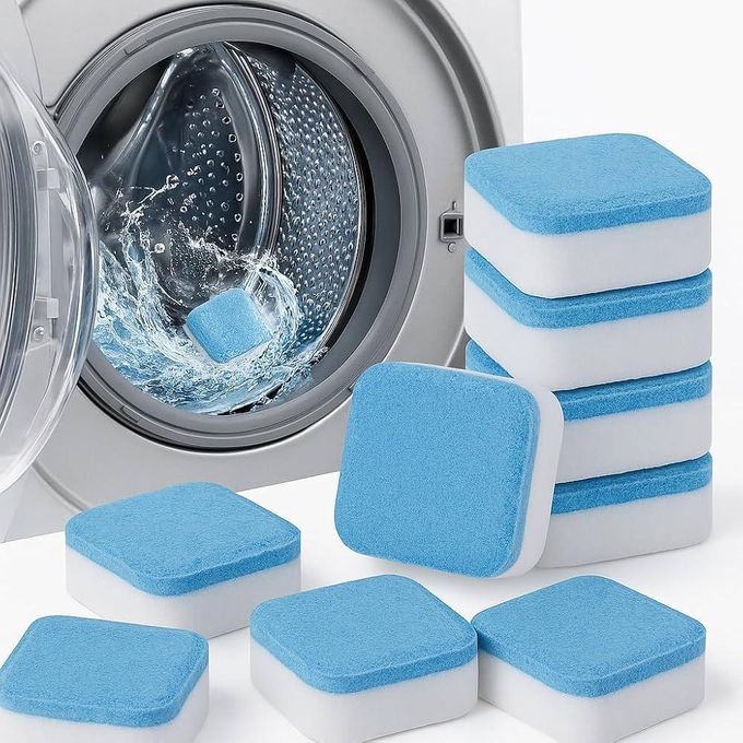 Washing Machine Cleaner & Descaling Tablets – 12 Pcs Pack | Deep Drum Cleaner for Front & Top Load Washers
