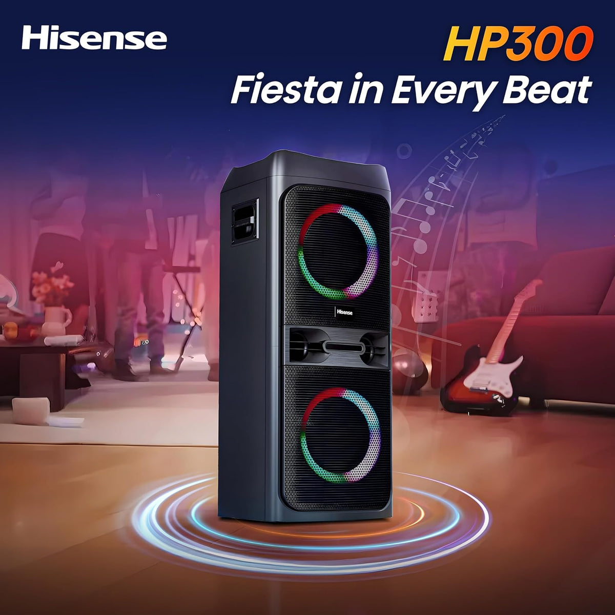 Hisense HP300 400W DJ Party Speaker – RGB Lights, Karaoke, Bass Boost & Bluetooth 5.0