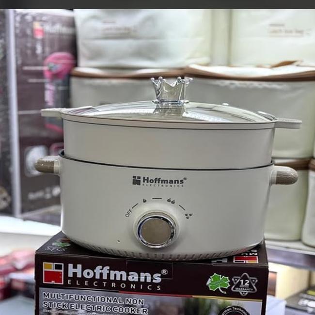 Hoffmans HM-3063 Multifunctional Non-Stick Electric Cooker – 1000W, 28cm