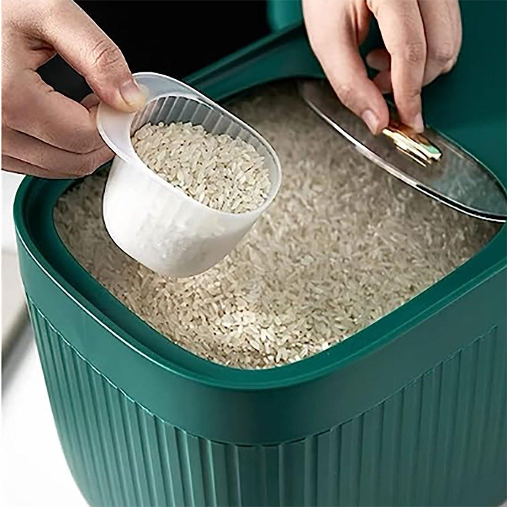 Rice Dispenser Plastic with Clearly Visible Scale – Airtight Storage for Rice, Flour, Grains, and More - LIFE STORES UGANDA