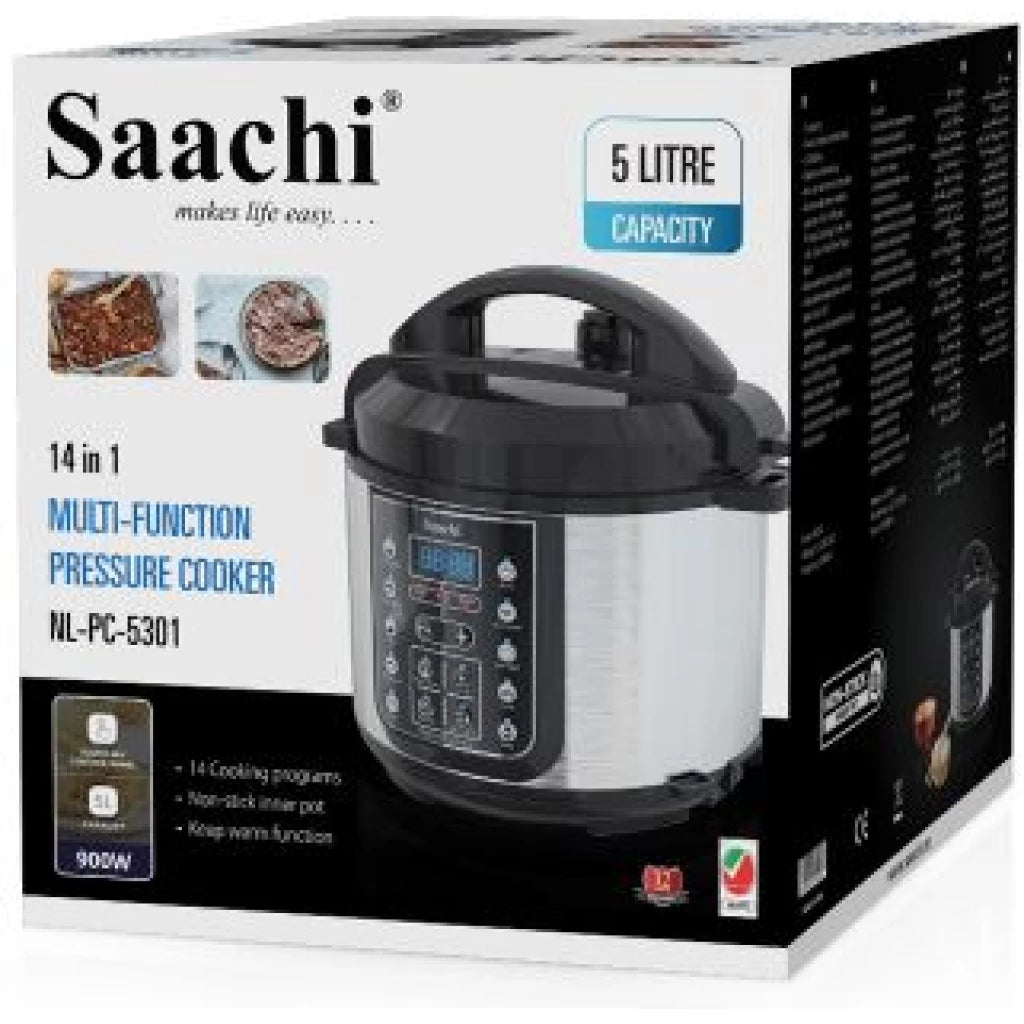 Saachi 14-in-1 Electric Pressure Cooker 5L – Digital Multi-Function Rice Cooker, Steamer & Slow Cooker