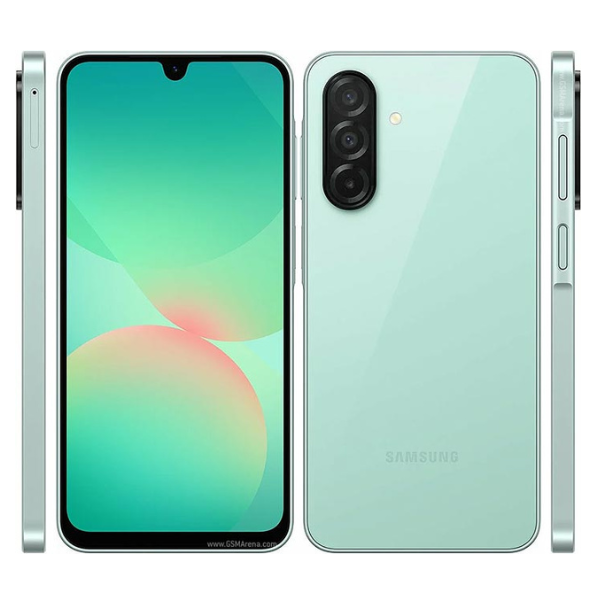 Samsung Galaxy A26 5G 8GB RAM 256GB White smartphone with Super AMOLED display, IP67 protection, and 50MP triple camera
