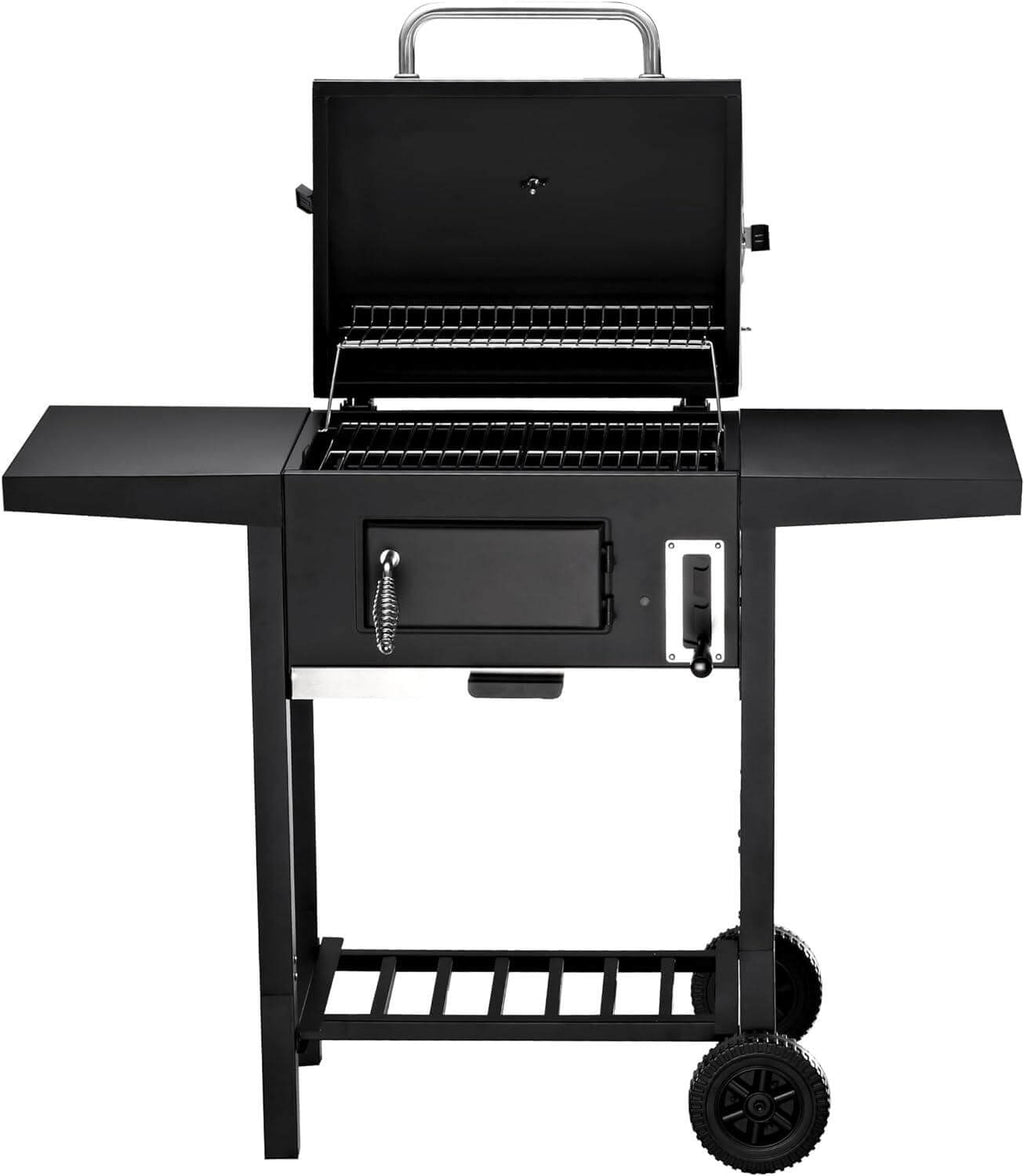 Portable Charcoal Grill BBQ Outdoor Grill for Camping – Charcoal Grill with Lid & Rollbar with Side Shelf - LIFE STORES UGANDA