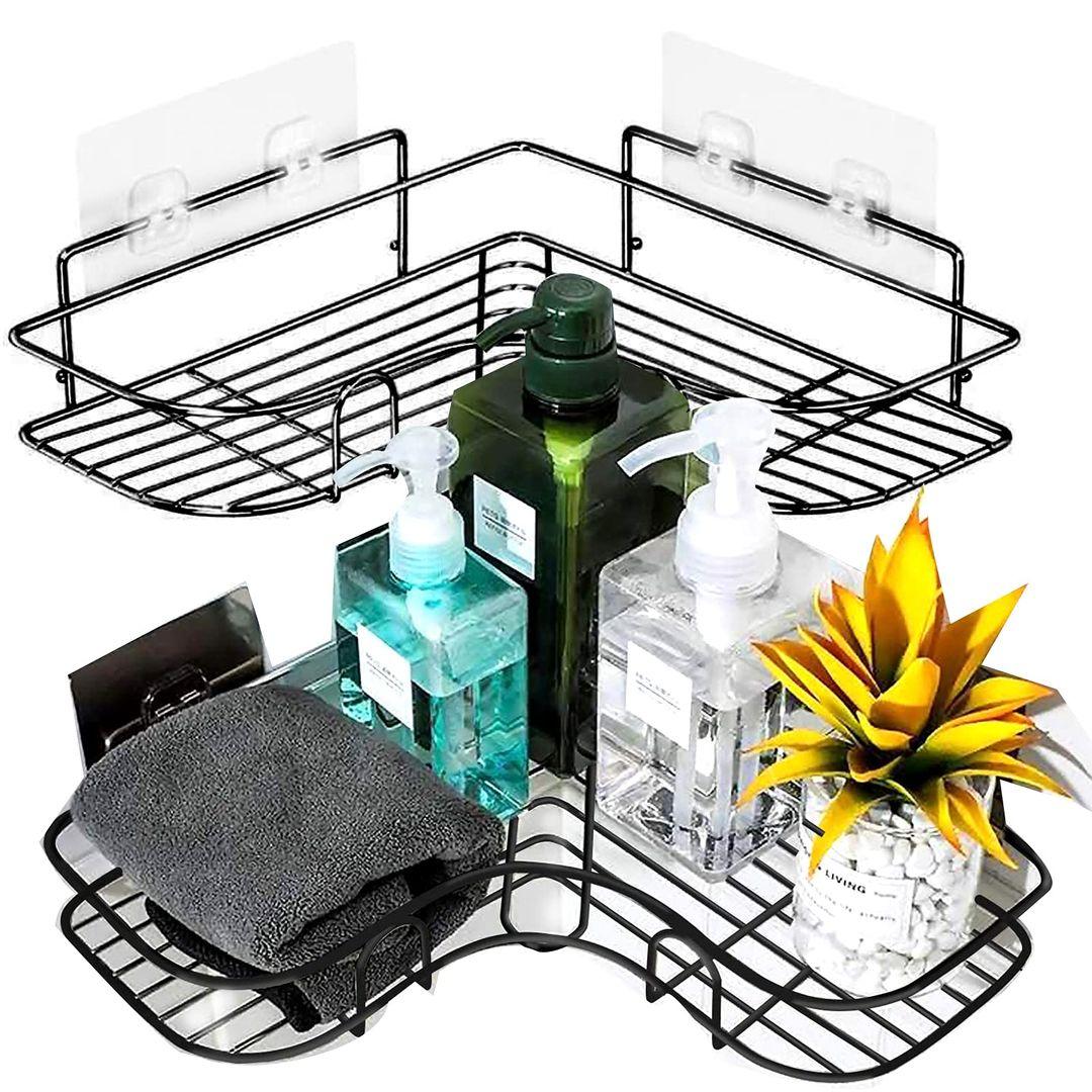Corner Shelves/Shower Caddy Set (2pcs) | Transform Your Bathroom Storage - LIFE STORES UGANDA