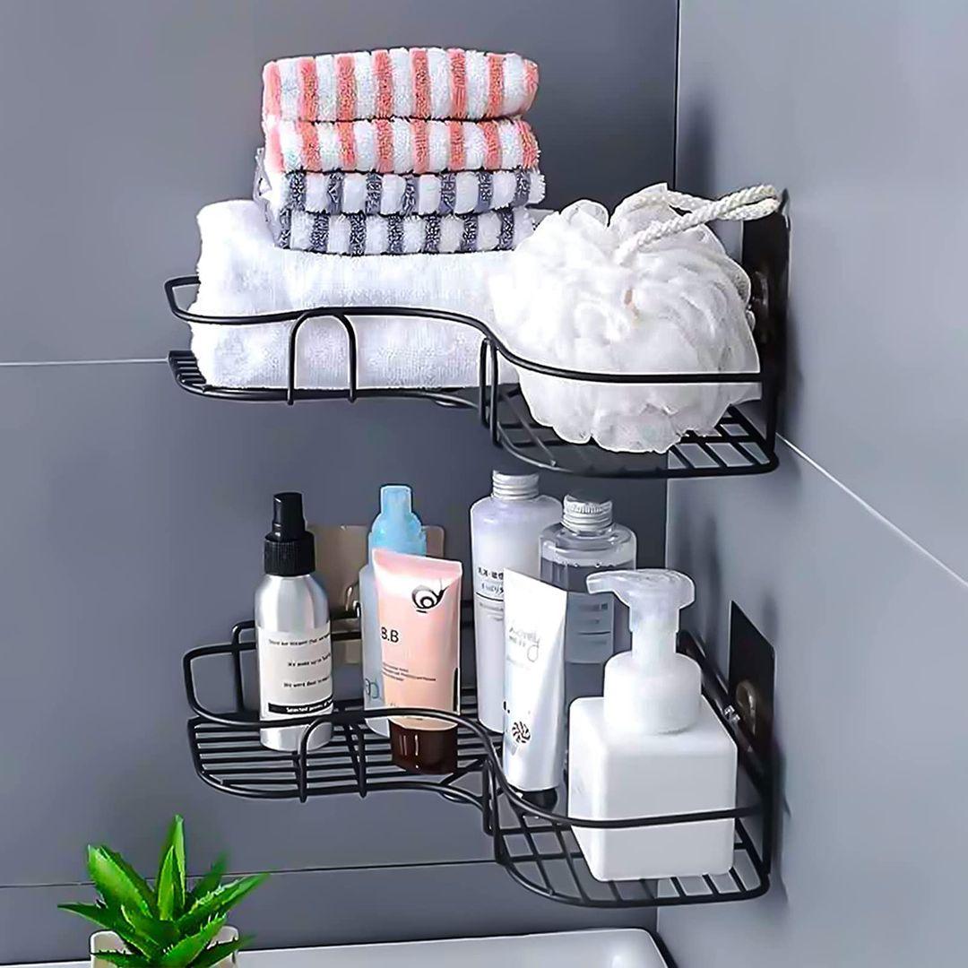 Corner Shelves/Shower Caddy Set (2pcs) | Transform Your Bathroom Storage - LIFE STORES UGANDA