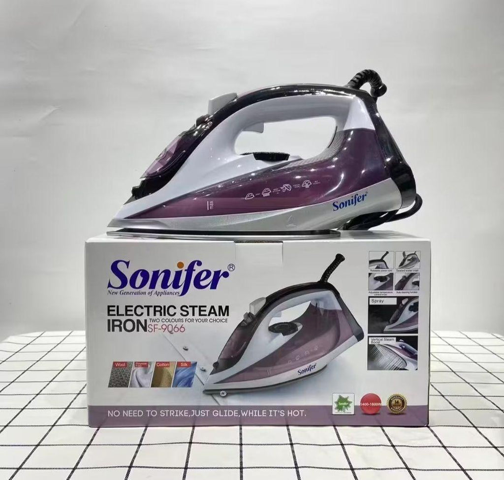 Sonifer SF-9066 1600W Steam Iron – Hot Steamer with 260ml Water Tank & Temperature Control - LIFE STORES UGANDA