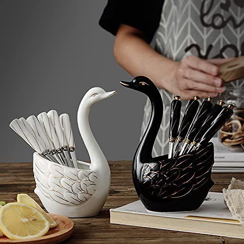 Swan Fork and Spoon Stand – Elegant Cutlery Holder for Dining & Kitchen - LIFE STORES UGANDA