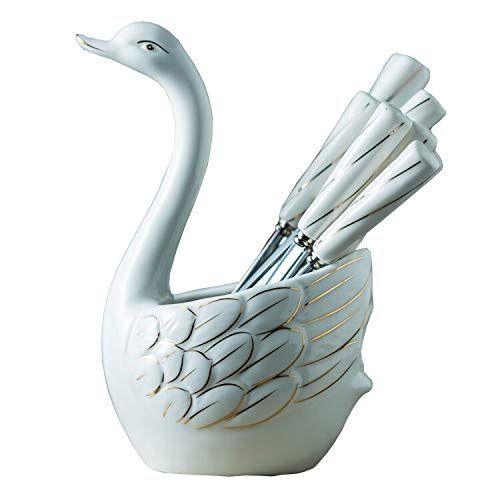 Swan Fork and Spoon Stand – Elegant Cutlery Holder for Dining & Kitchen - LIFE STORES UGANDA
