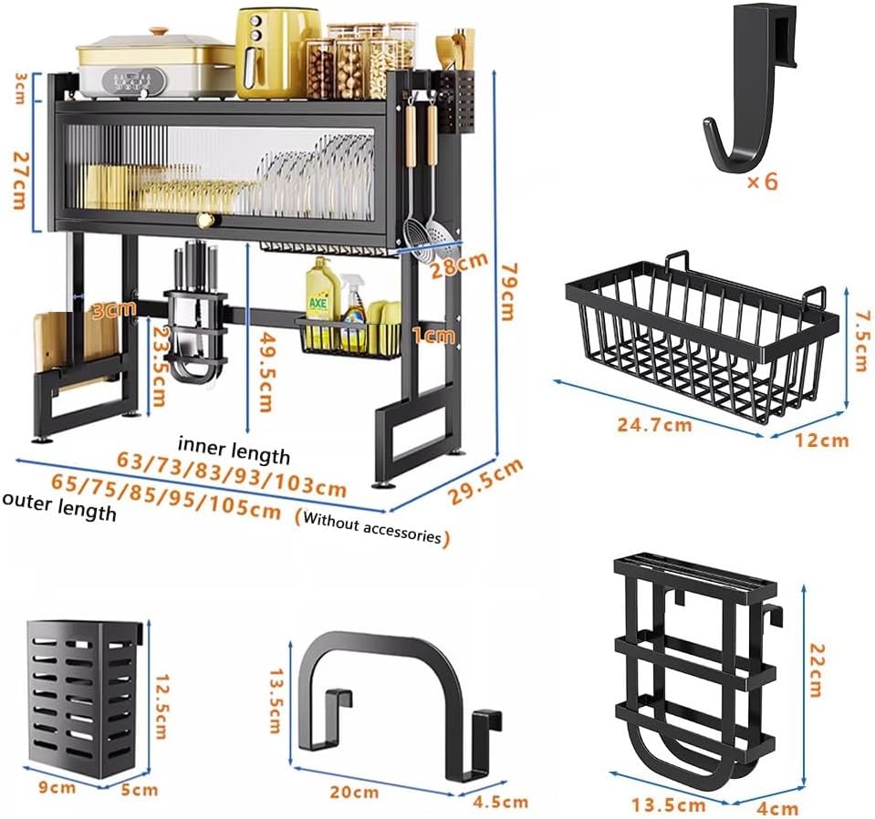 Over Sink Dish Drying Rack – 3 Tier Large Kitchen Dish Drainer with Utensil Holder - LIFE STORES UGANDA