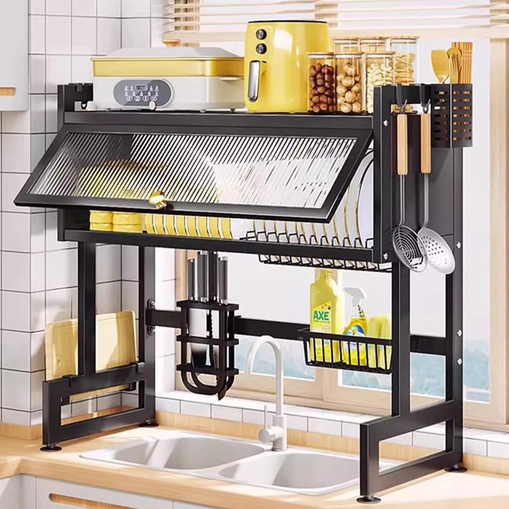 Over Sink Dish Drying Rack – 3 Tier Large Kitchen Dish Drainer with Utensil Holder - LIFE STORES UGANDA