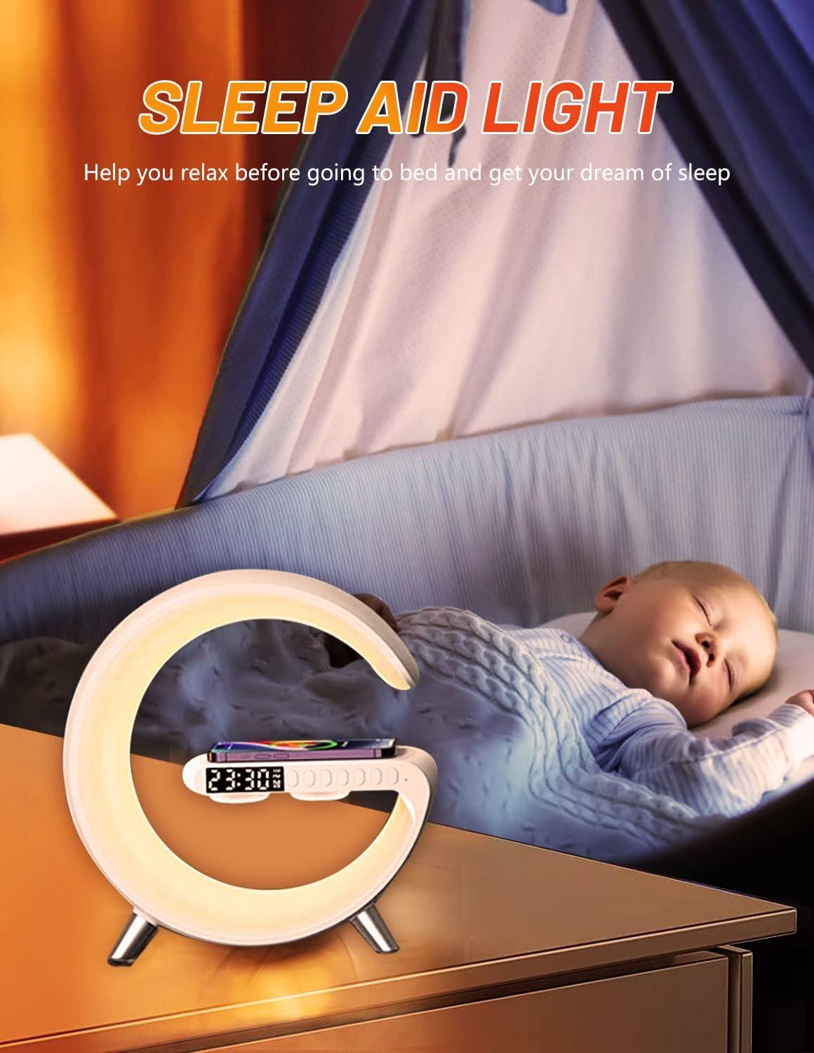 Wireless Charger Ambiance Lamp with Bluetooth Speaker & Alarm Clock - LIFE STORES UGANDA