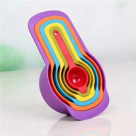 Plastic Measuring Cups And Spoons Baking Kitchen Tools Teaspoon Rainbow Colors (6 Pcs) - LIFE STORES UGANDA