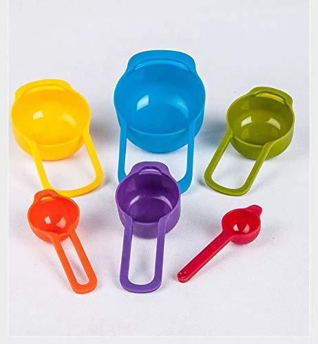 Plastic Measuring Cups And Spoons Baking Kitchen Tools Teaspoon Rainbow Colors (6 Pcs) - LIFE STORES UGANDA