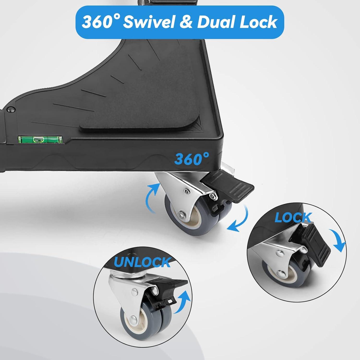 Heavy-Duty Washing Machine Base Frame with 4 Lockable Wheels – Adjustable & Durable - LIFE STORES UGANDA