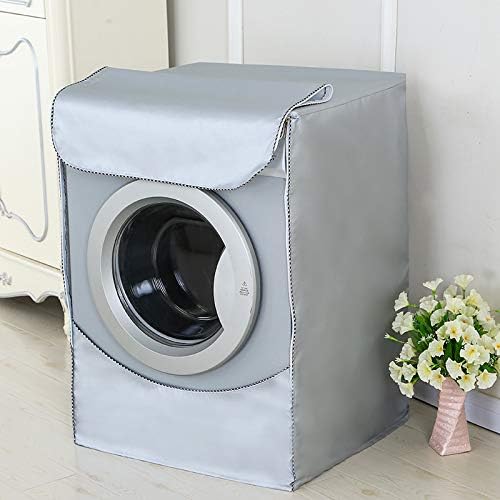 Waterproof Washing Machine Cover with Zipper – Dustproof & Sun-Resistant Silver Polyester Protector (S/M/L/XL)