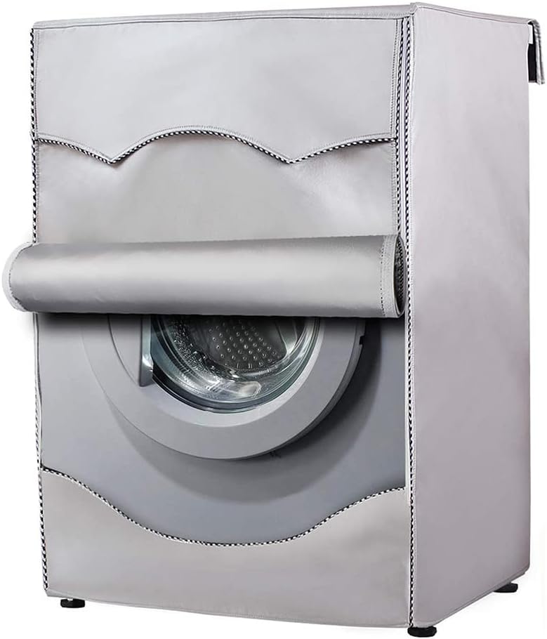 Waterproof Washing Machine Cover with Zipper – Dustproof & Sun-Resistant Silver Polyester Protector (S/M/L/XL)