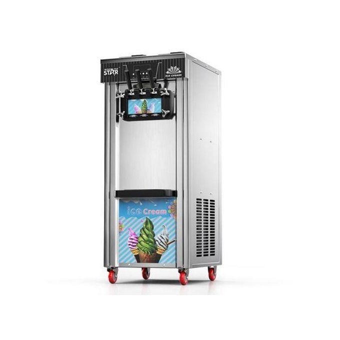 Winning Star Commercial Ice Cream Machine ST-9703 – 3 Flavor Soft Serve Ice Cream Maker, 20–28L/H Output, Stainless Steel