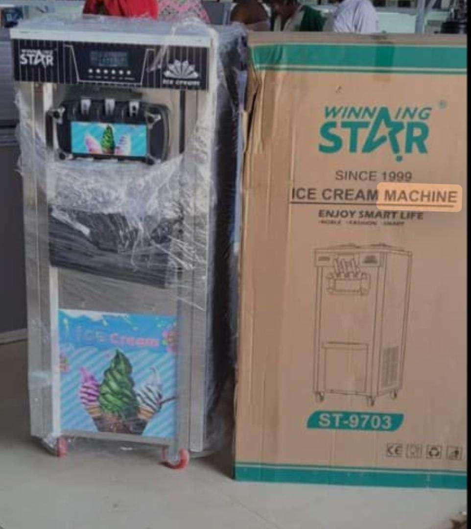 Winning Star Commercial Ice Cream Machine ST-9703 – 3 Flavor Soft Serve Ice Cream Maker, 20–28L/H Output, Stainless Steel