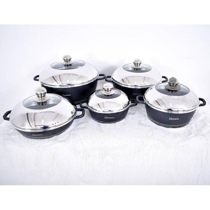 Dessini 10-Piece Nonstick Cooking Set – Premium Die-Cast Aluminum Cookware Made in Italy - LIFE STORES UGANDA