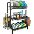 3 Tier Large Capacity Dish Drainer Storage Rack Organizer With Drainer – The Ultimate Kitchen Organizer - LIFE STORES UGANDA