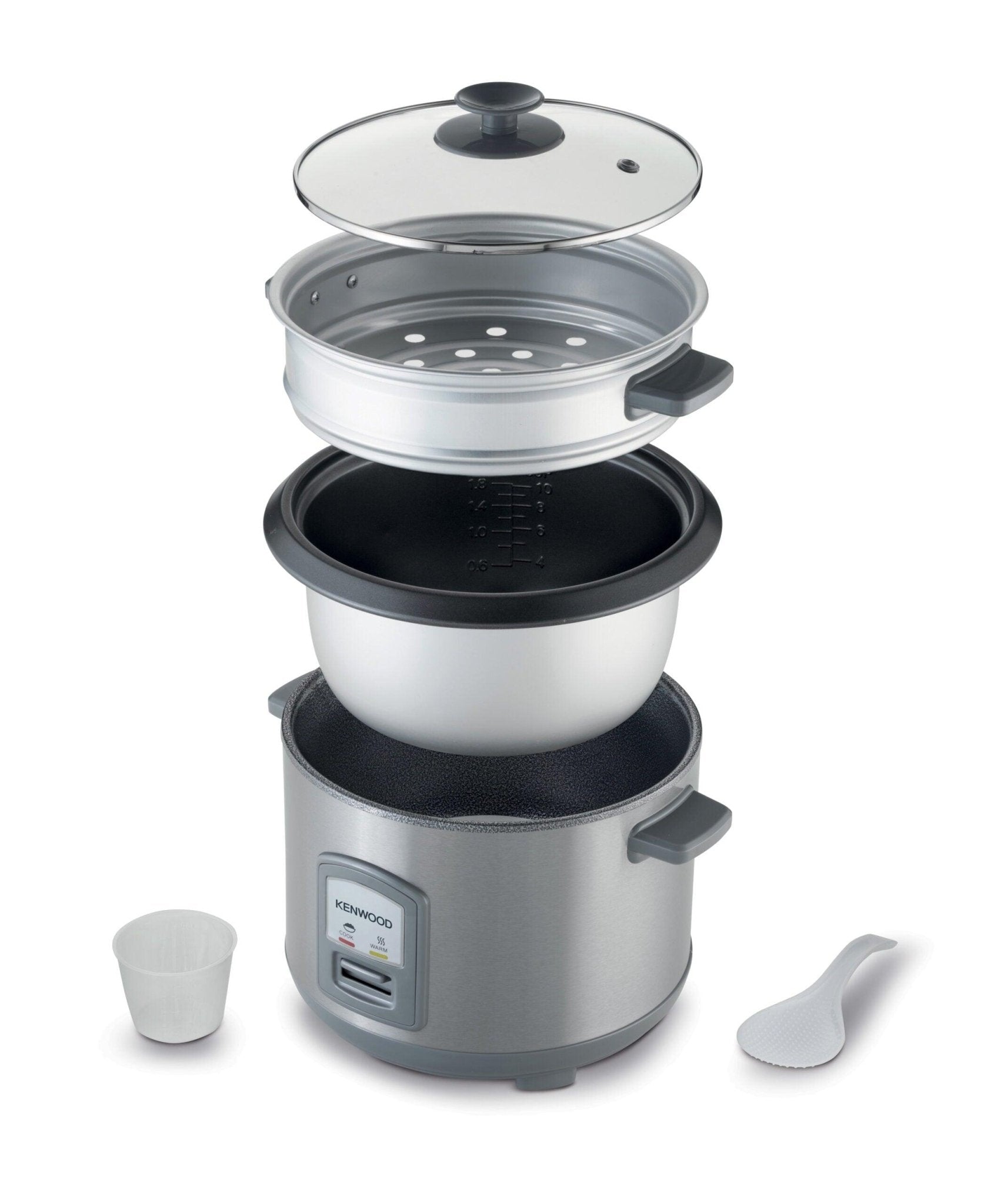 Kenwood 2-in-1 Rice Cooker & Steamer – 2.8L Capacity, RCM71.000SS (Silver) - LIFE STORES UGANDA